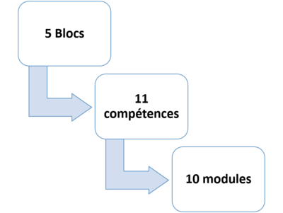 5 blocs, 11 compétences, 10 modules - Agrandir l'image (fenêtre modale)